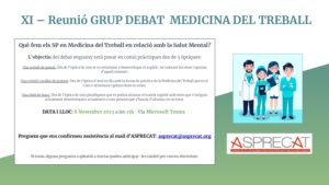 XI Reunió del Grup de debat de Medicina del Treball